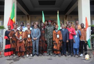 Des marcheurs panafricanistes reçus par Mamadi Doumbouya