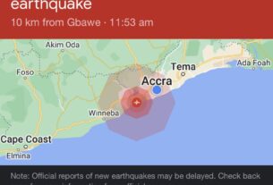 Des tremblements de terre frappe certaines parties d'Accra (Ghana)