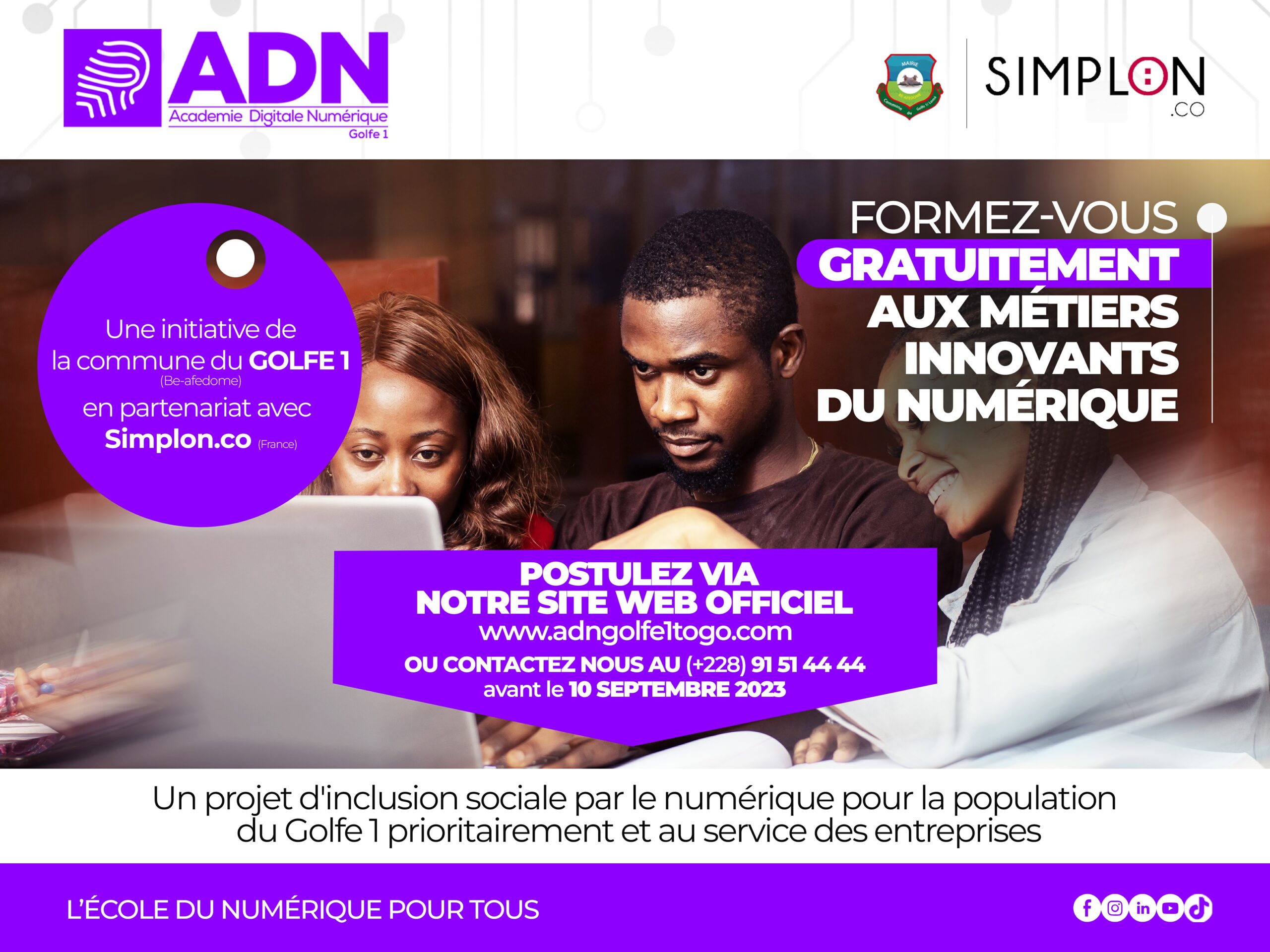 Commune Golfe 1 : une formation gratuite en codage informatique lancée