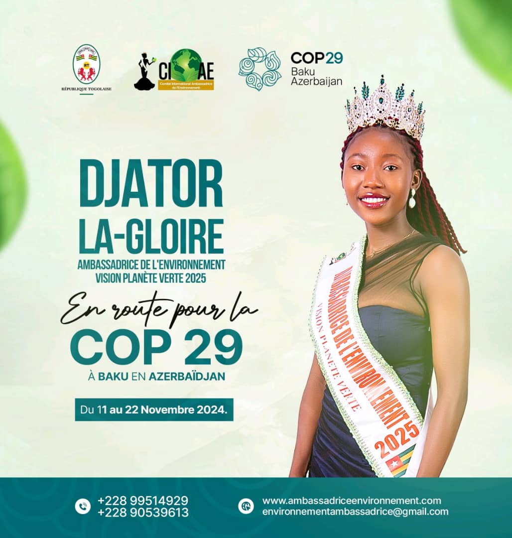 Mlle DJATO La-Gloire, Ambassadrice de l’environnement à Baku pour la COP 29