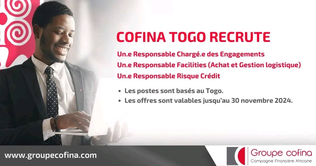 COFINA Togo recrute les trois profils