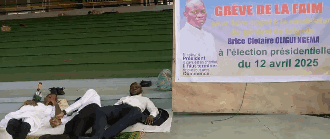 Gabon : ils font une grève de faim pour exiger la candidature de Brice Clotaire Oligui Nguema